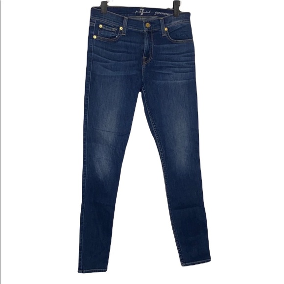 7 For All Mankind Gwenevere High Rise Skinny Jeans Size 26 - Picture 1 of 9